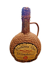 Vintage Old Madeira Wine Meio Seco Wicker Wrapped Empty Bottle Portugal