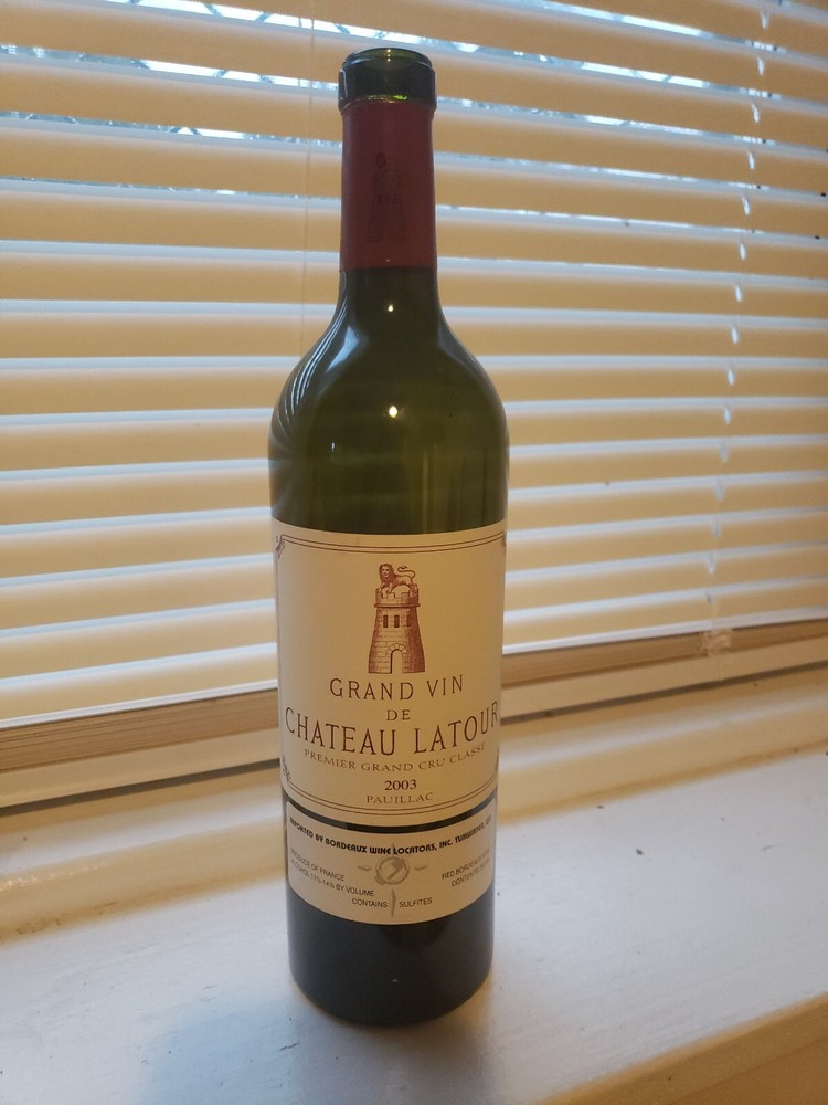 empty bottle of Grand Vin de Chateau Latour 2003