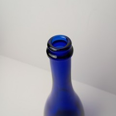 Vintage 12&Prime; Tall Cobalt Blue Glass Wine Bottle – Can be used as a Flower Vase