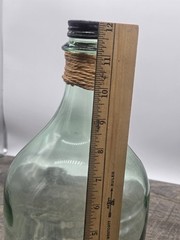 Vintage Glass Demijohn Wine Bottle Jug 3 Liter Hemp Neck Wrap