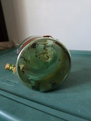 Vtg RARE Chanti Spada Wine Bottle Decanter Wicker Blown Green Glass Ice Chamber