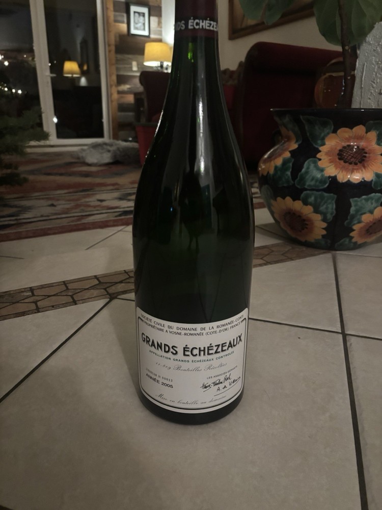 Empty 2005 DRC Grands Échézeaux Bottle – Authentic Burgundy Grand Cru Collector.