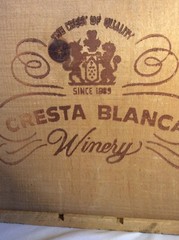 Vintage Cresta Blanca Winery Wine Crate / Beautiful 3 Bottle Handmade Case