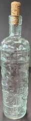 Lot of 5 Bottles Williams Sonoma Clear Pressed Glass Grapes Grapevines 9&Prime; & 12&Prime;