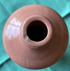 Vintage MKM German Pink Stoneware Wine Bottle