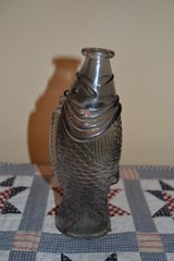 Vintage Tinted Glass Fish Shaped Italian Wine Bottle Decanter 9&Prime; Tall
