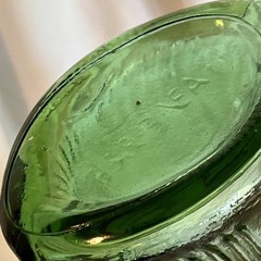 1960-70s Vintage Green Glass Italian Fish Shaped Wine Bottle Decanter w/Cork 13&Prime;