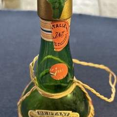 Vintage 1961 Bertani Soave Italian Wine Bottle Hanging With Wicker Basket