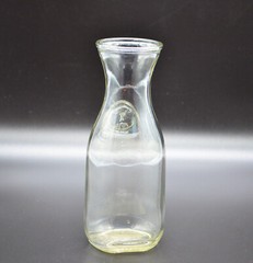 Paul Masson Since 1852 Embossed Glass Milk Bottle Carafe Decanter Vintage G-1