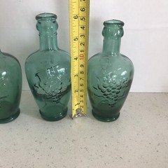 Cantine Vaselli Orvieto Green Blue Set Of Wine Bottles 6 Inch Embossed Vintage