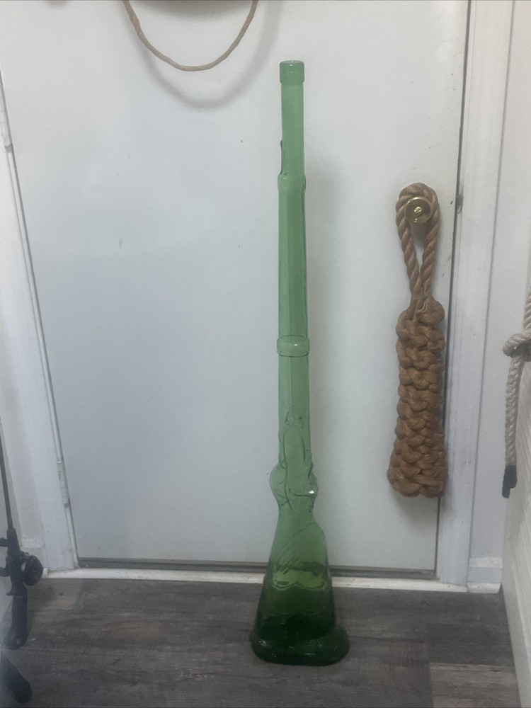 Vintage Gori Gori Chianti Rifle Bottle 3L Green Glass Italy 1960s 45.5 In Tall