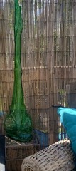 Vintage Italian SNAIL BOTTLE 3 liter Green Glass Wine 32” Tall Chanti Imports