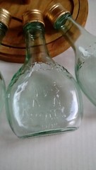 VINTAGE ALMADEN VINEYARDS PONY GLASS BOTTLES 187ml (4) With Wood Lazy Susan