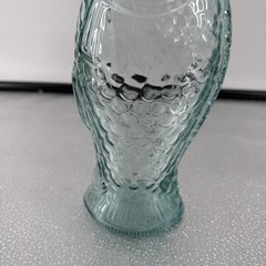 Vtg Empty Italian Fish Shaped Wine Bottle 13&Prime; Pescevino Glass Beach Nautical