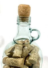 Vintage 1.5 Liter Glass Wine Jug Filled With Corks
