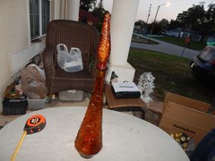 Vintage Brown? Glass Flower Genie Bottle Wine Bottle Decanter Italy Estate Find