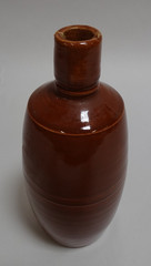 Brown Clay Portuguese Lancers Wine Bottle Portugal Vintage Vin Rose MCM Red
