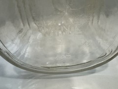 ANTIQUE GLASS WINE JUG GRAPE EMBOSSED ONE GALLON ART DECO BY BALL GLASS WITH CAP