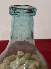 Vtg Aqua Glass Demijohn Large Oval Bottle Jug 11” with Corks Air Bubbles Rare🩵