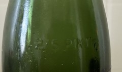 Vintage Chateau La Fayette Champagne Green 2/5 Pint Bottle With Label