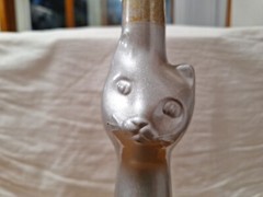 Vtg 2002 Happy Cat Silver Moselland Rheinhessen Riesling Glass Wine Bottle