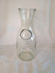Vintage Owen-Illinois Glass Carafe Liter Embossed Since 1852 9.75&Prime; Tall