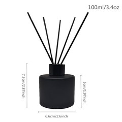 PCS Reed Diffuser Bottle, Empty Matte Black Glass Jar with Black Round 4