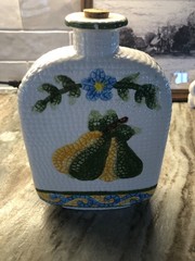 Jay Import Company Wine Bottle with Cork & Fruit Designs-Made in China