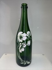 Perrier Jouet Champagne Bottle Hand Painted Flowers -Empty Bottle – No Label
