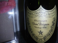 Dom Perignon 1995 Rose Acrylic Box & 1996 Champagne Empty Bottle