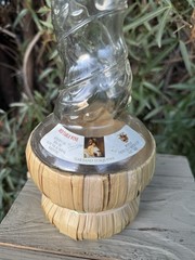 Empty Bottaro Spiral Glass Wine Bottle Italy 15.5” With Raffia wrap Tuscany