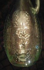 Vintage Beautiful Grape and Wine Decanter with Iron Cork