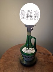 Vintage Handmade Wine Bottle Electric Table Lamp Charles Fournier 1/2 Gallon