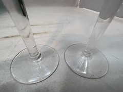 Perrier Jouet Champagne Bucket with Pair Glasses and empty Champagne Bottle 1975