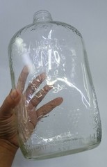 VTG Half Gallon Garretts American Wine CLR Glass Bottle Embossed Grapes 10&Prime; Tall