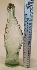 CCP Clear Green Glass Fish Shaped Italian Wine Bottle 10 1/4&Prime; Decanter w/cork