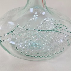 Vetreria Etrusca Italian Grapevine Wine Decanter Aqua Glass Bottle 9&Prime; Tall