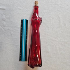 Rheinhessen Riesling HAPPY CAT Red Wine Bottle w Cork SCRATCHED decor craft READ