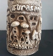 Vintage Cappadocia/Kapadokya Empty Wine Gypsum Bottle Turasan (Cork Damaged)