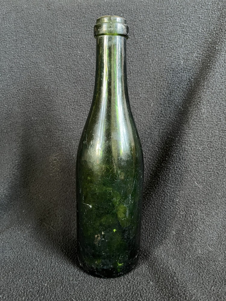 Vintage Green Wine Bottle With Cork Inside, 1900’s
