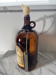 Vintage Brown Jug Christian Brothers California Wine 1 Gallon Bottle Metal Stand