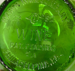 Vintage MARGO WINE COMPANY Philadelphia PA GREEN Half Gallon Bottle DURAGLASS