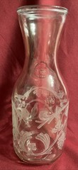 Vintage Wine Carafe Decanter Norman Kosarin 1988 Paul Masson Etched Birds Grapes