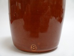 Brown Clay Portuguese Lancers Wine Bottle Portugal Vintage Vin Rose MCM Red