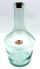 Recycled Glass Bottle with Cork Aqua Decorative Carafe Vase 100% Recycled