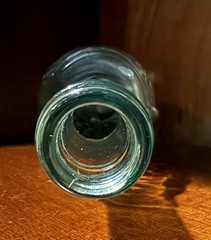 Vintage Fish Shaped Glass Bottle Modele Depose 70mm Blue Green Art 12.5 in
