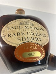 Vintage CREAM SHERRY Heart Shaped Paul Masson California Wine Bottle Empty