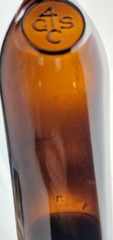 Vtg Wine Bottle Dark Olive Amber Embossed 4GCS Seal