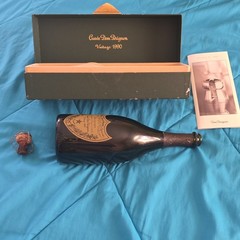 Empty Dom Pérignon Cuvée Vintage 1990 750 mL w/ Box & Booklet And Cork