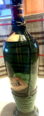 GREEN BOTTLE FRASCATI ITALIAN WINE EMPTY NAUTICAL ROPE DESIGN 1962